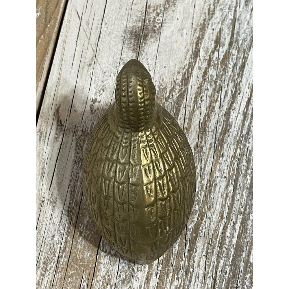 Vintage Solid Brass Quail Figurine‎ Mid Century Modern No Markings 3" Tall Heavy - Picture 5 of 8